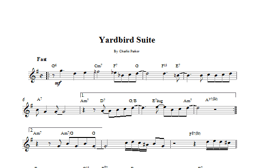 Download Charlie Parker Yardbird Suite Sheet Music