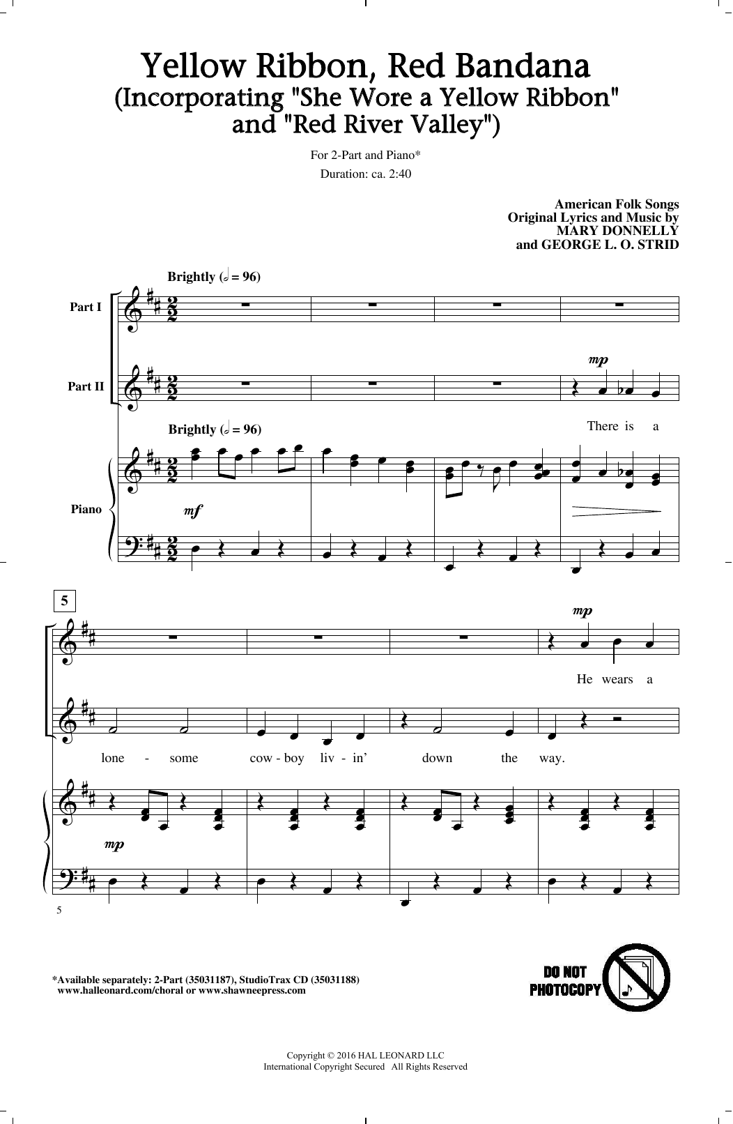 Download Mary Donnelly and George L.O. Strid Yellow Ribbon, Red Bandana (Incorporati Sheet Music