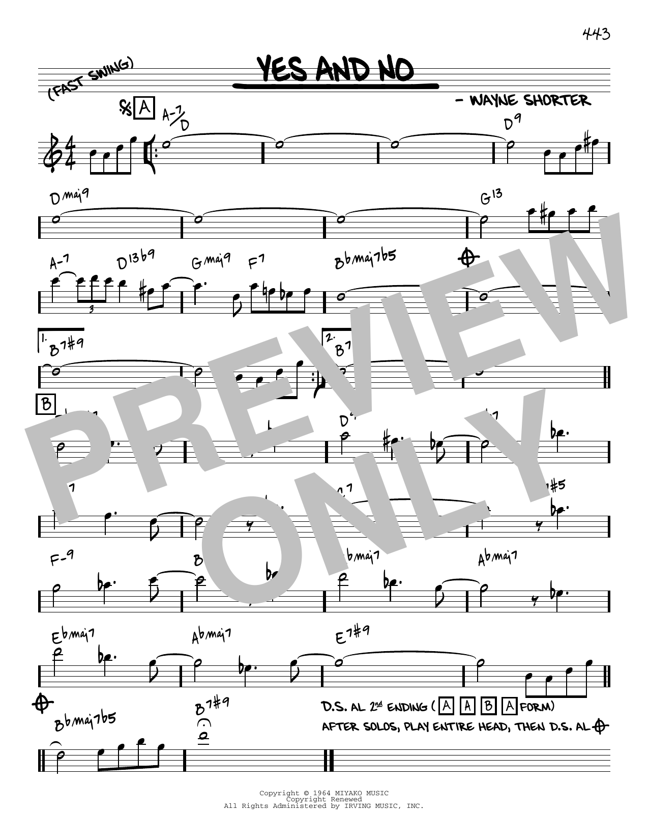 Download Wayne Shorter Yes And No [Reharmonized version] (arr. Sheet Music