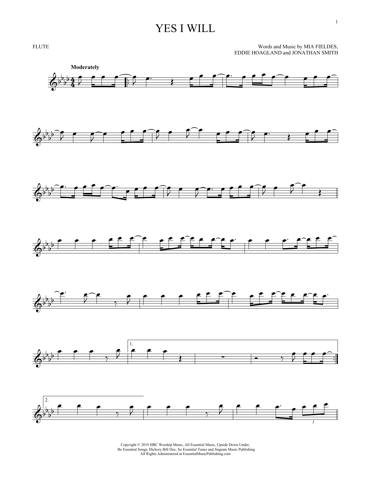 Vertical Worship Yes I Will sheet music notes printable PDF score