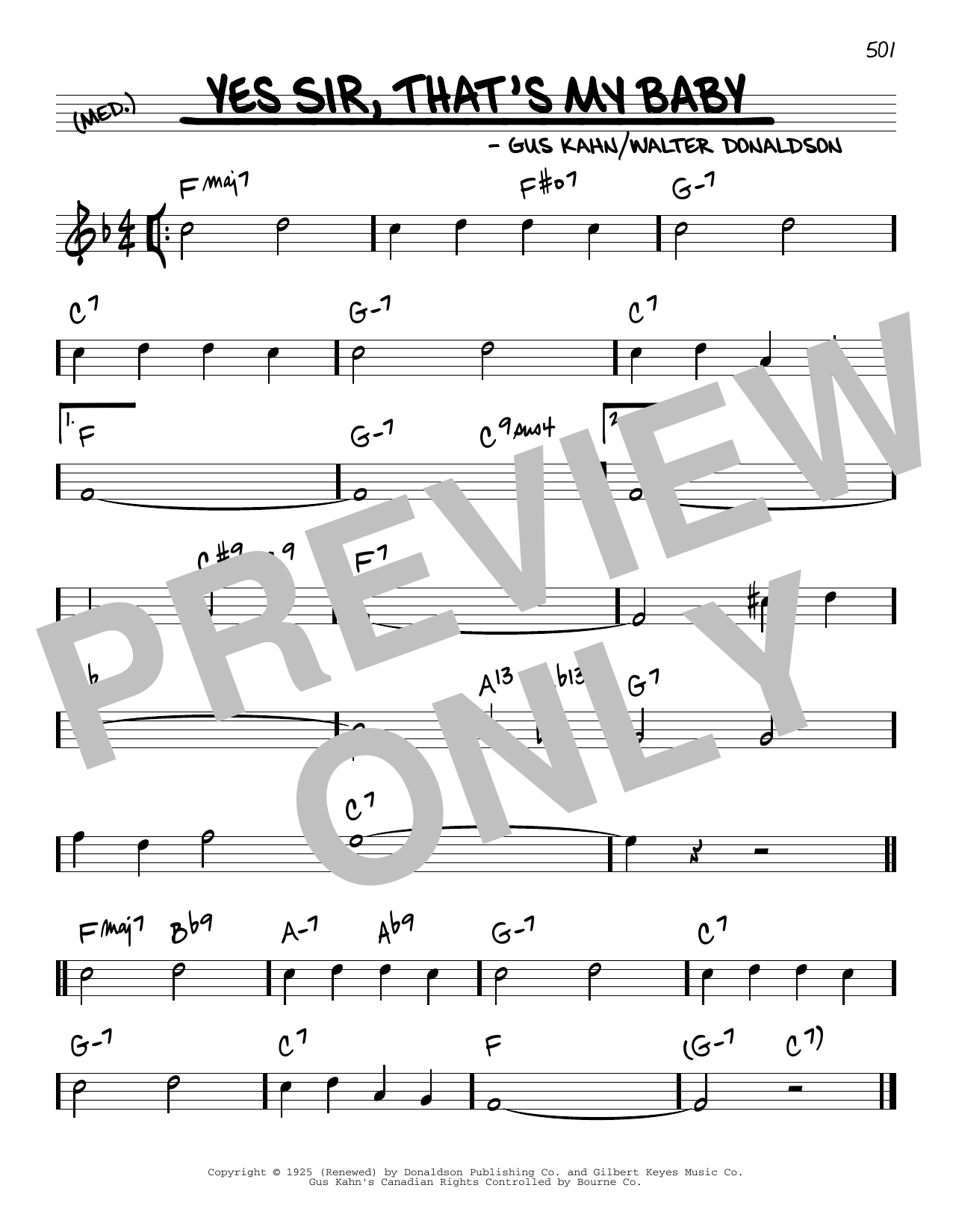 Download Walter Donaldson and Gus Kahn Yes Sir, That's My Baby Sheet Music
