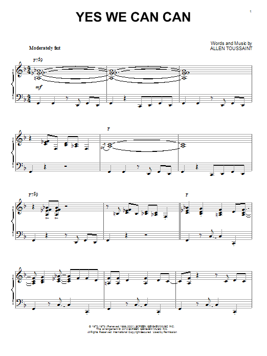 Download Allen Toussaint Yes We Can Can (arr. Brent Edstrom) Sheet Music
