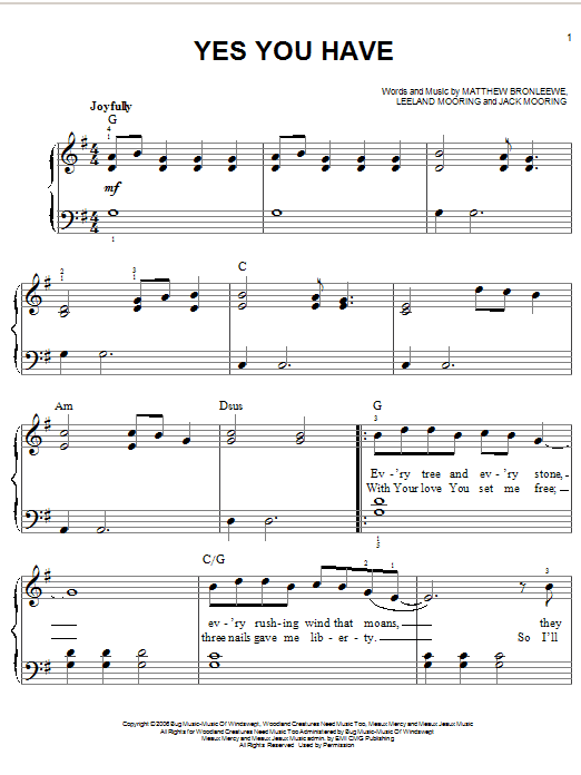 Download Leeland Yes You Have Sheet Music