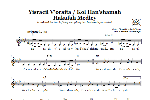 Download Chasidic/Sufi Chant Yisraeil V'oraita/Kol Han'shamah Hakafa Sheet Music