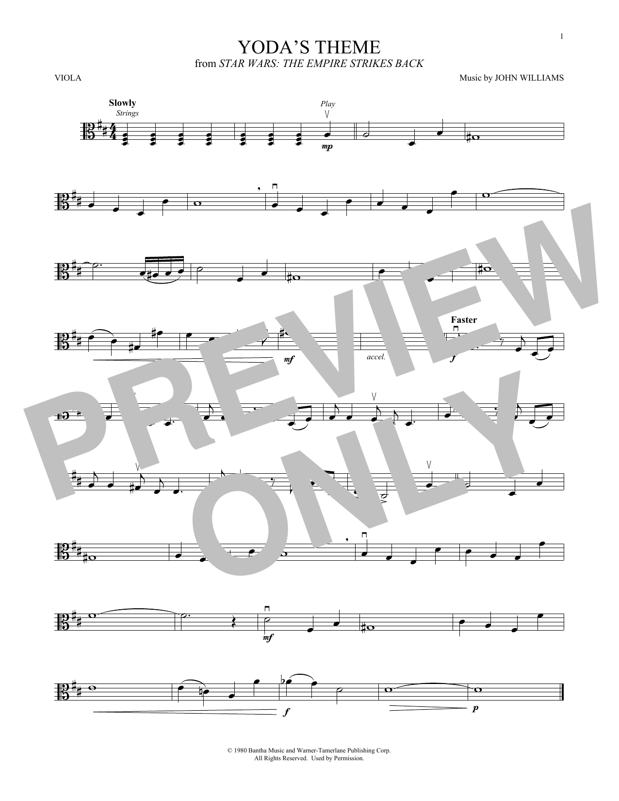 Download John Williams Yoda's Theme (from Star Wars: The Empir Sheet Music
