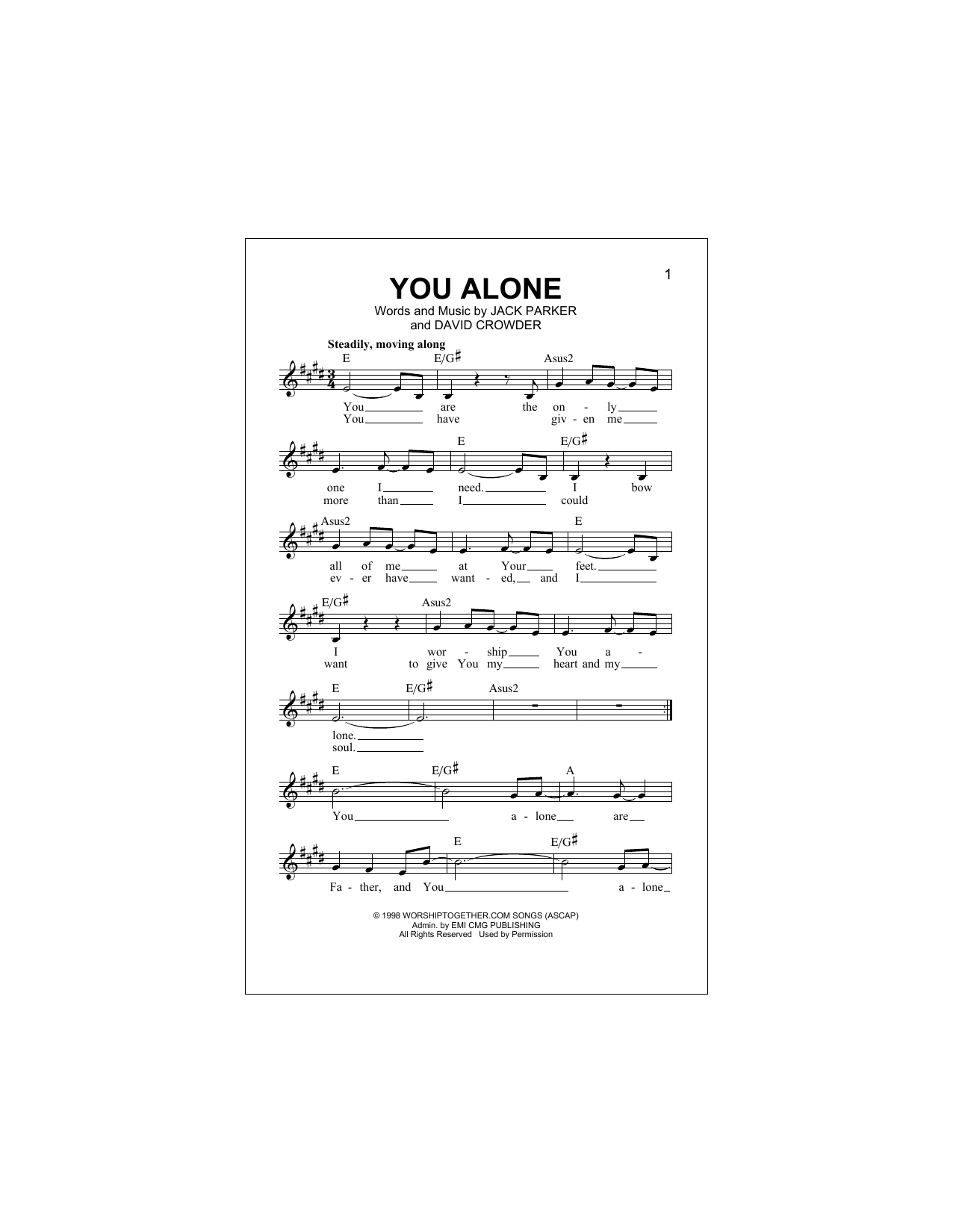 Download David Crowder*Band You Alone Sheet Music