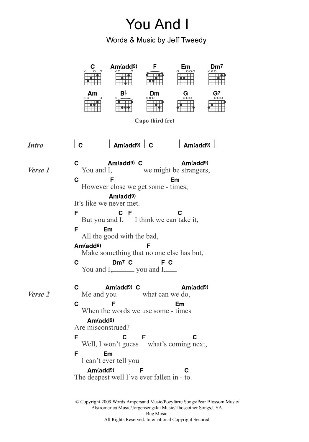 Download Wilco You And I (featuring Feist) Sheet Music