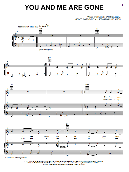 Download Jamie Cullum You And Me Are Gone Sheet Music