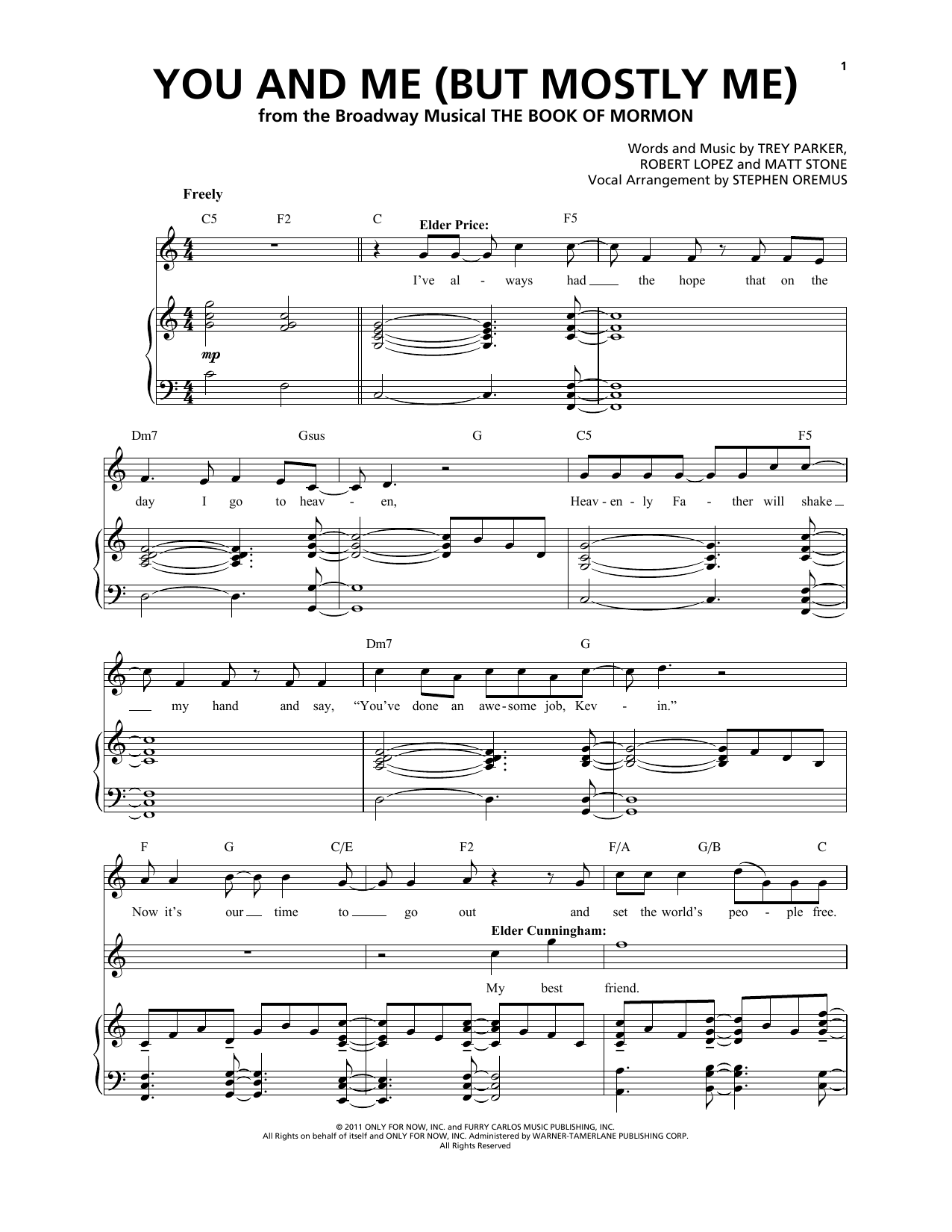 Download Trey Parker & Matt Stone You And Me (But Mostly Me) (from The Bo Sheet Music
