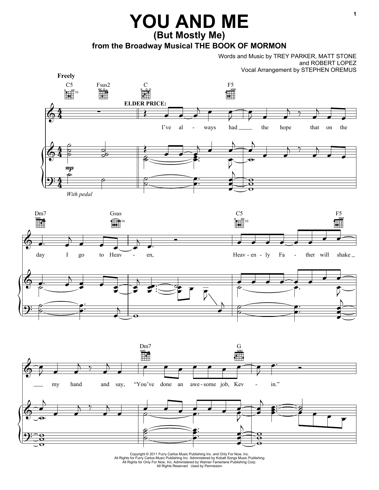 Download Trey Parker You And Me (But Mostly Me) Sheet Music