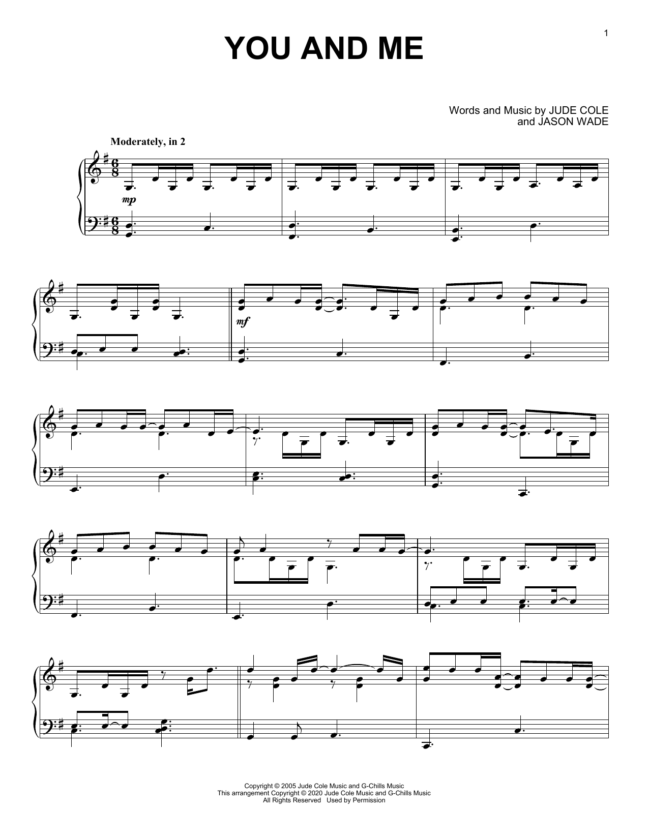 Download Lifehouse You And Me Sheet Music