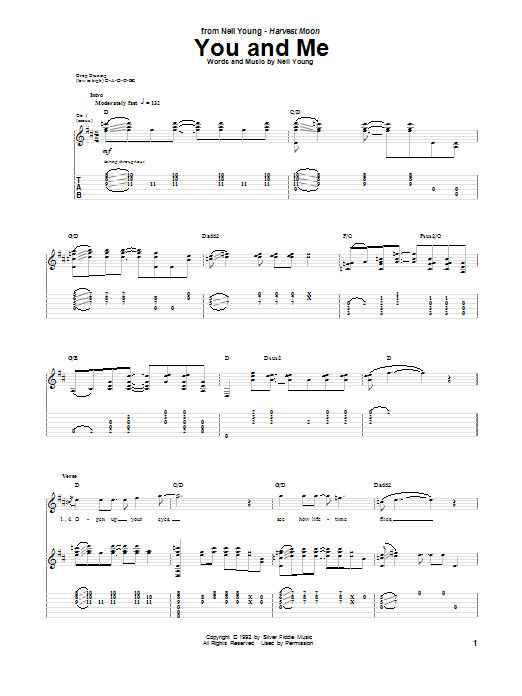 Download Neil Young You And Me Sheet Music