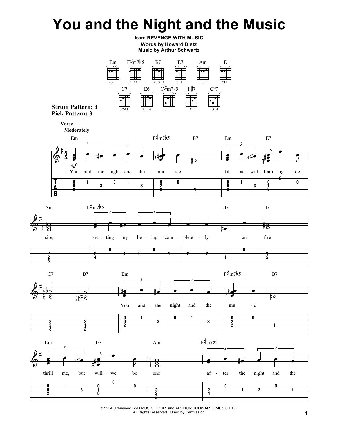 Download Howard Dietz You And The Night And The Music Sheet Music