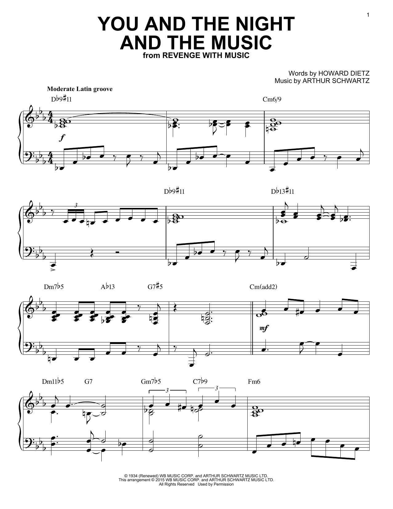 Download Howard Dietz You And The Night And The Music [Jazz v Sheet Music