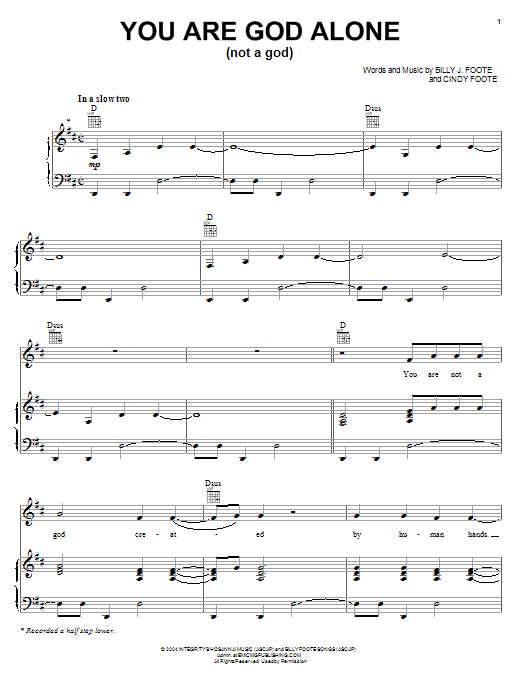 Download Phillips, Craig & Dean You Are God Alone (Not A God) Sheet Music