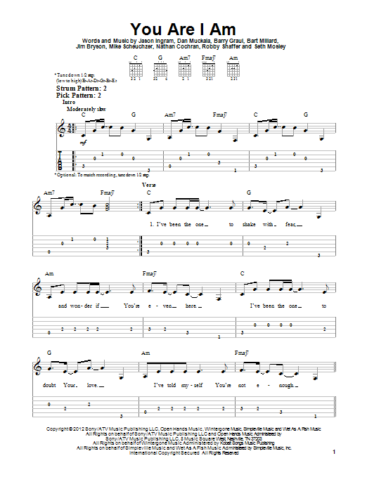 Download MercyMe You Are I Am Sheet Music
