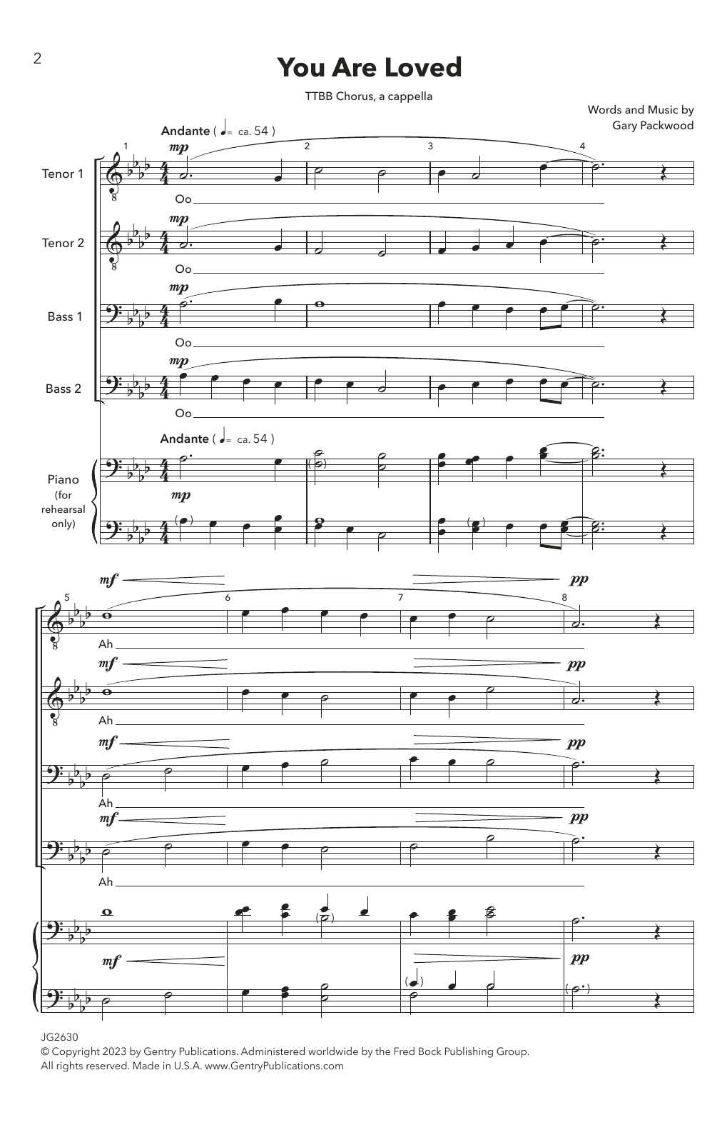 Download Gary Packwood You Are Loved Sheet Music
