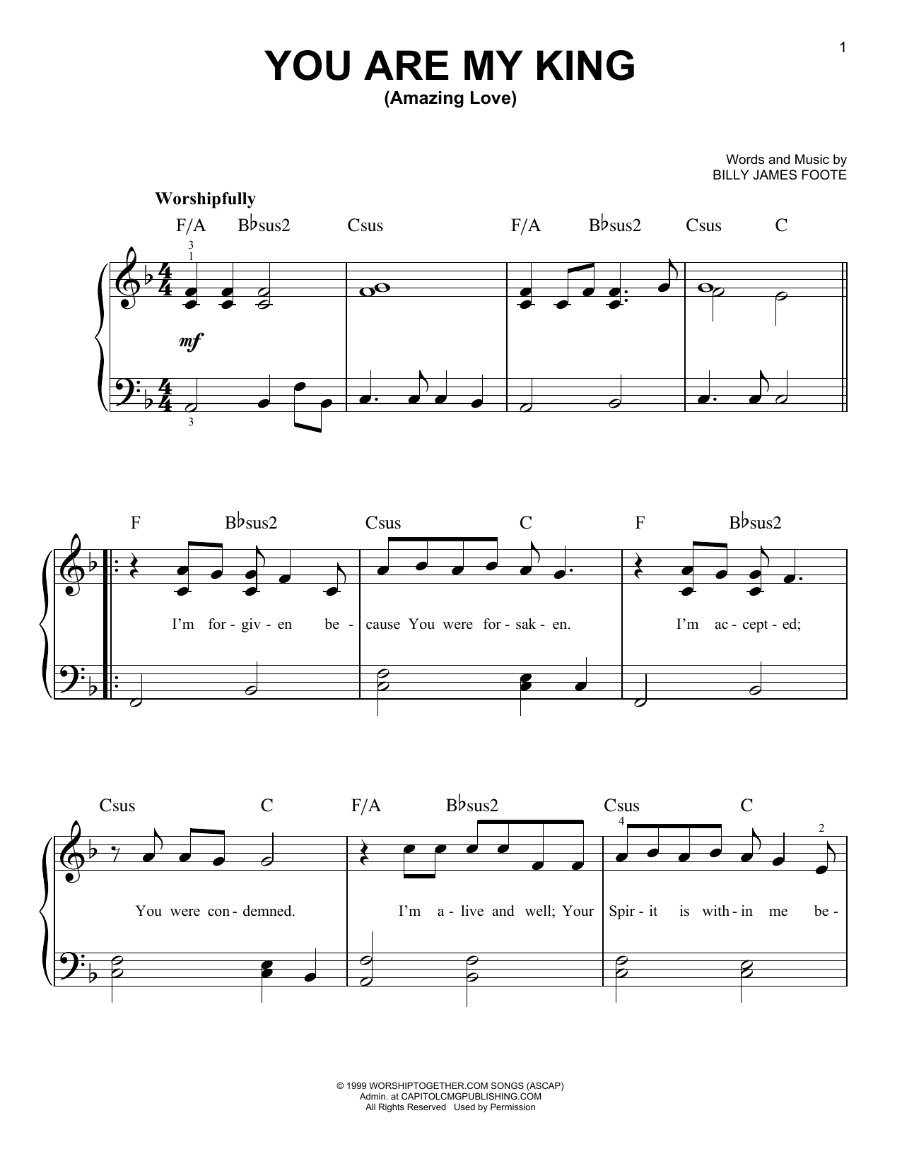 Download Passion You Are My King (Amazing Love) Sheet Music