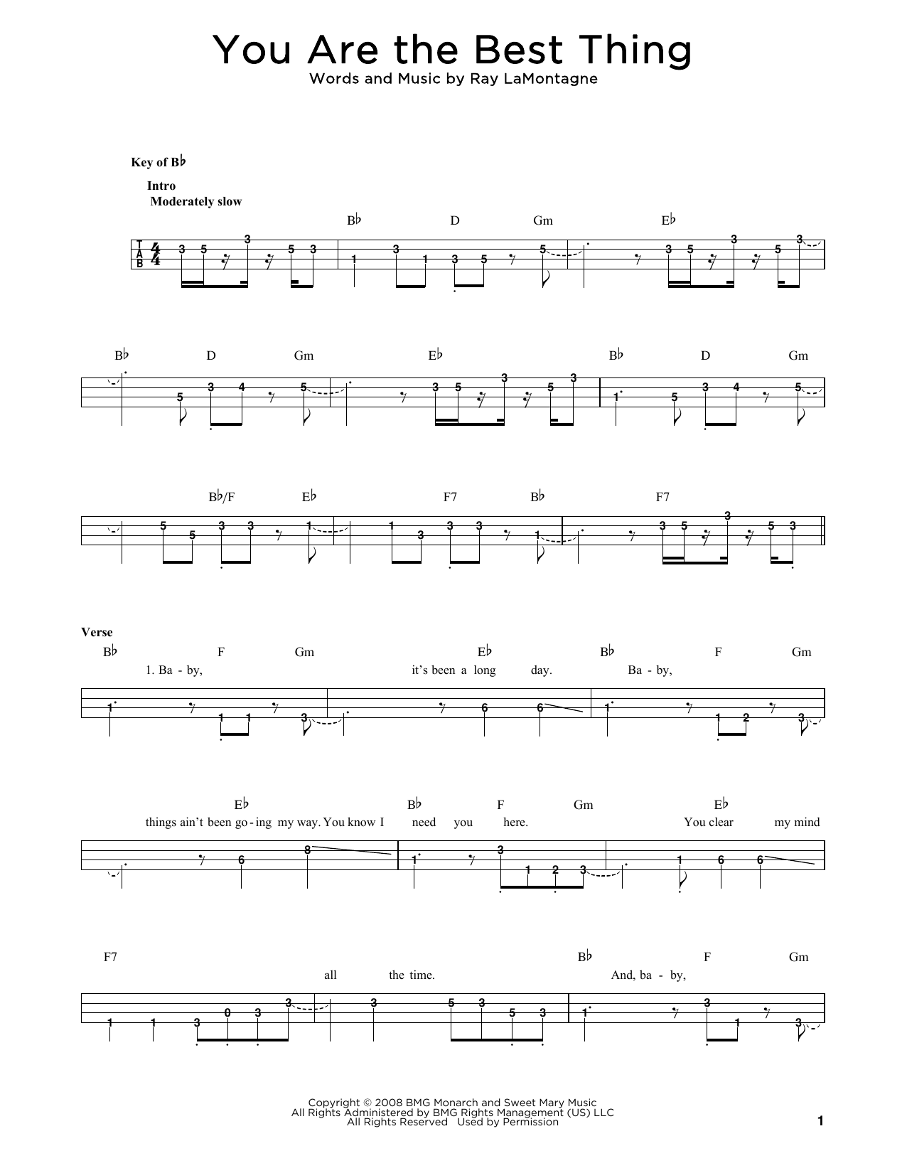 Download Ray LaMontagne You Are The Best Thing Sheet Music