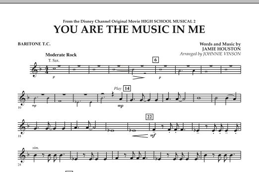 Download Johnnie Vinson You Are The Music In Me (from High Scho Sheet Music