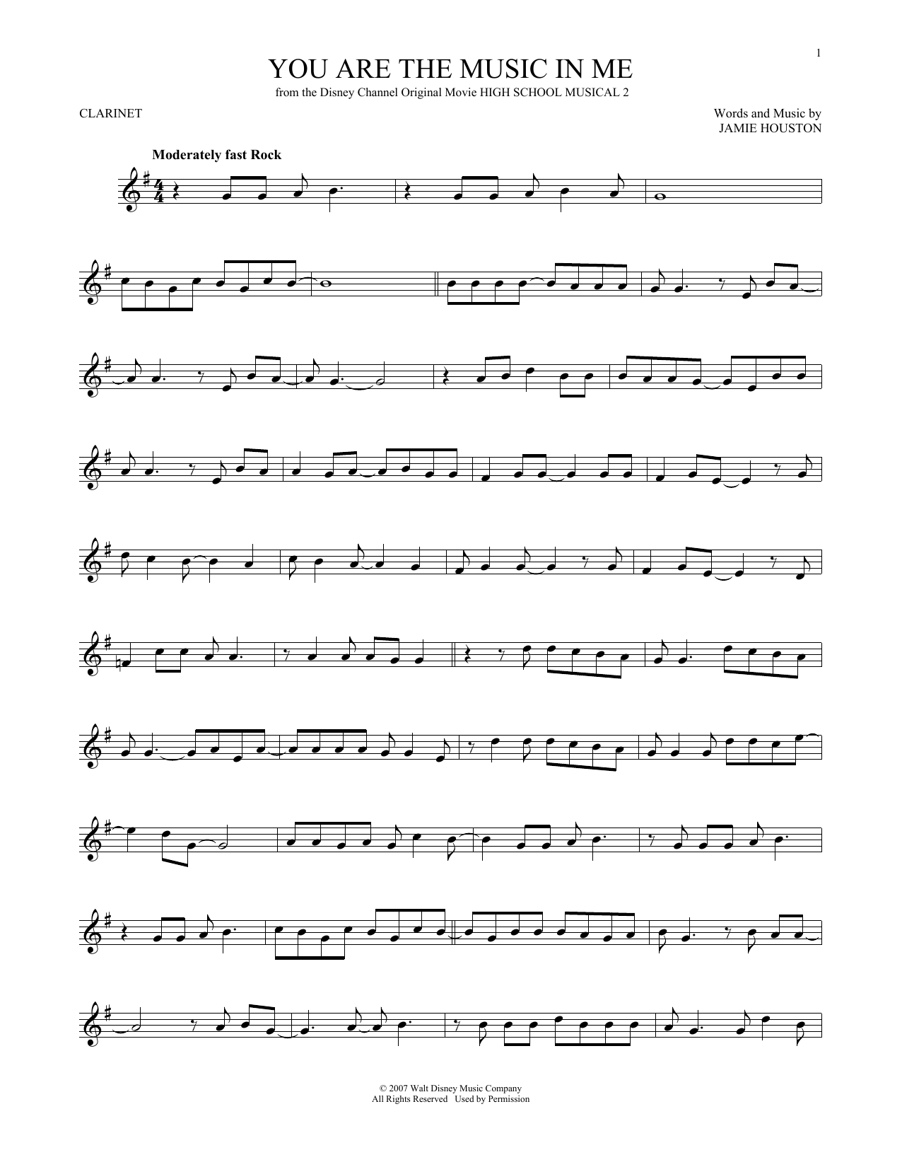 Download Zac Efron and Vanessa Anne Hudgens You Are The Music In Me Sheet Music