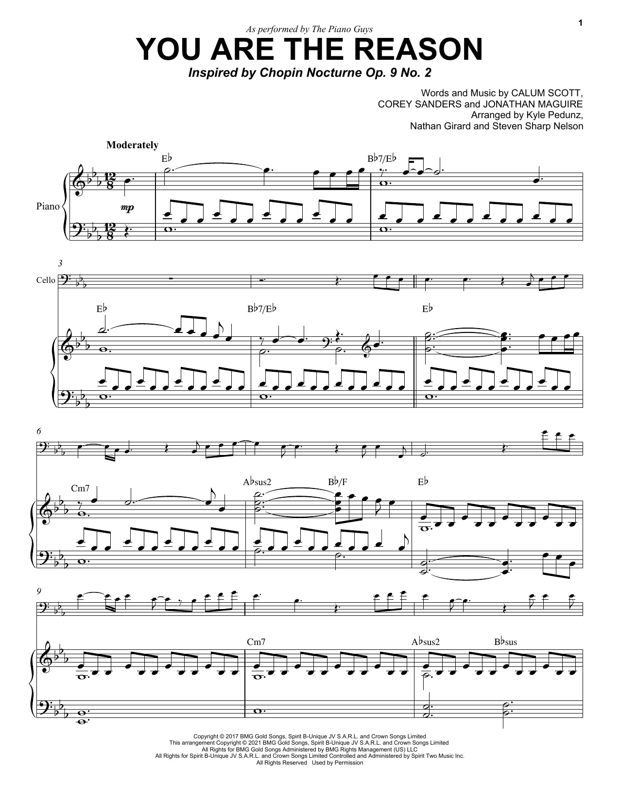 Download The Piano Guys You Are The Reason Sheet Music