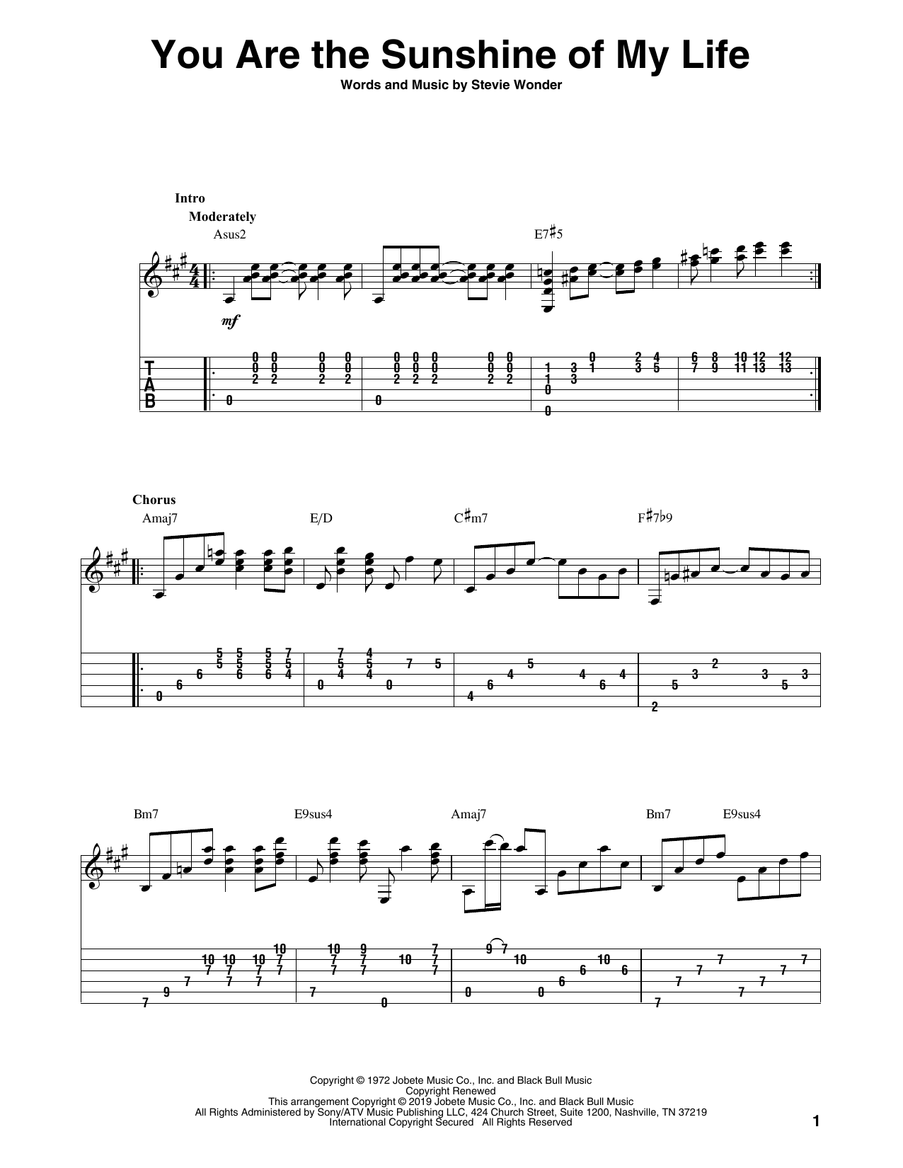 Download Stevie Wonder You Are The Sunshine Of My Life (arr. B Sheet Music