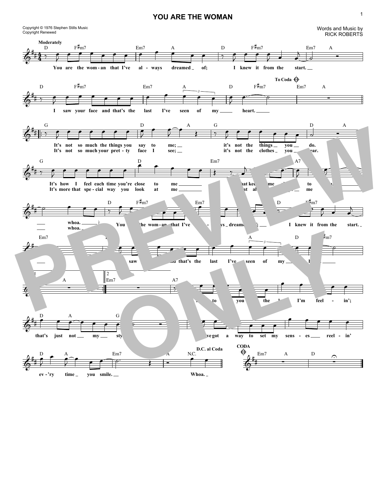 Download Firefall You Are The Woman Sheet Music