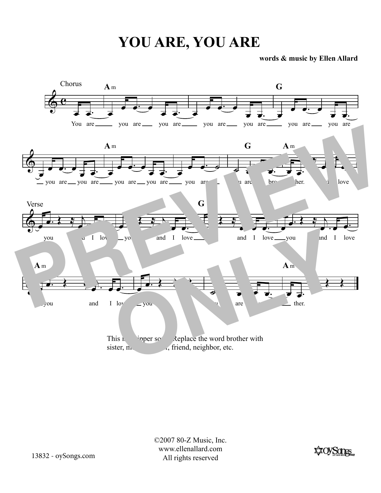 Download Ellen Allard You Are You Are Sheet Music