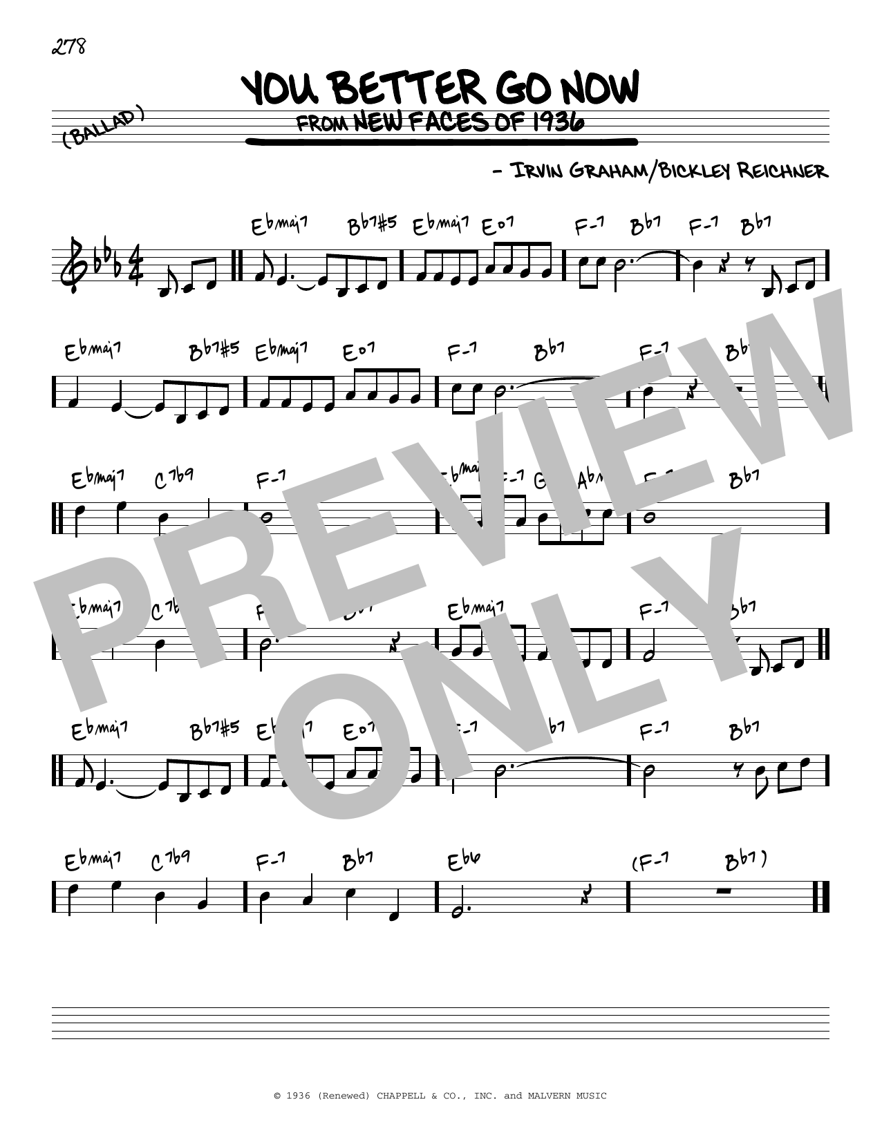 Download Bickley Reichner You Better Go Now Sheet Music