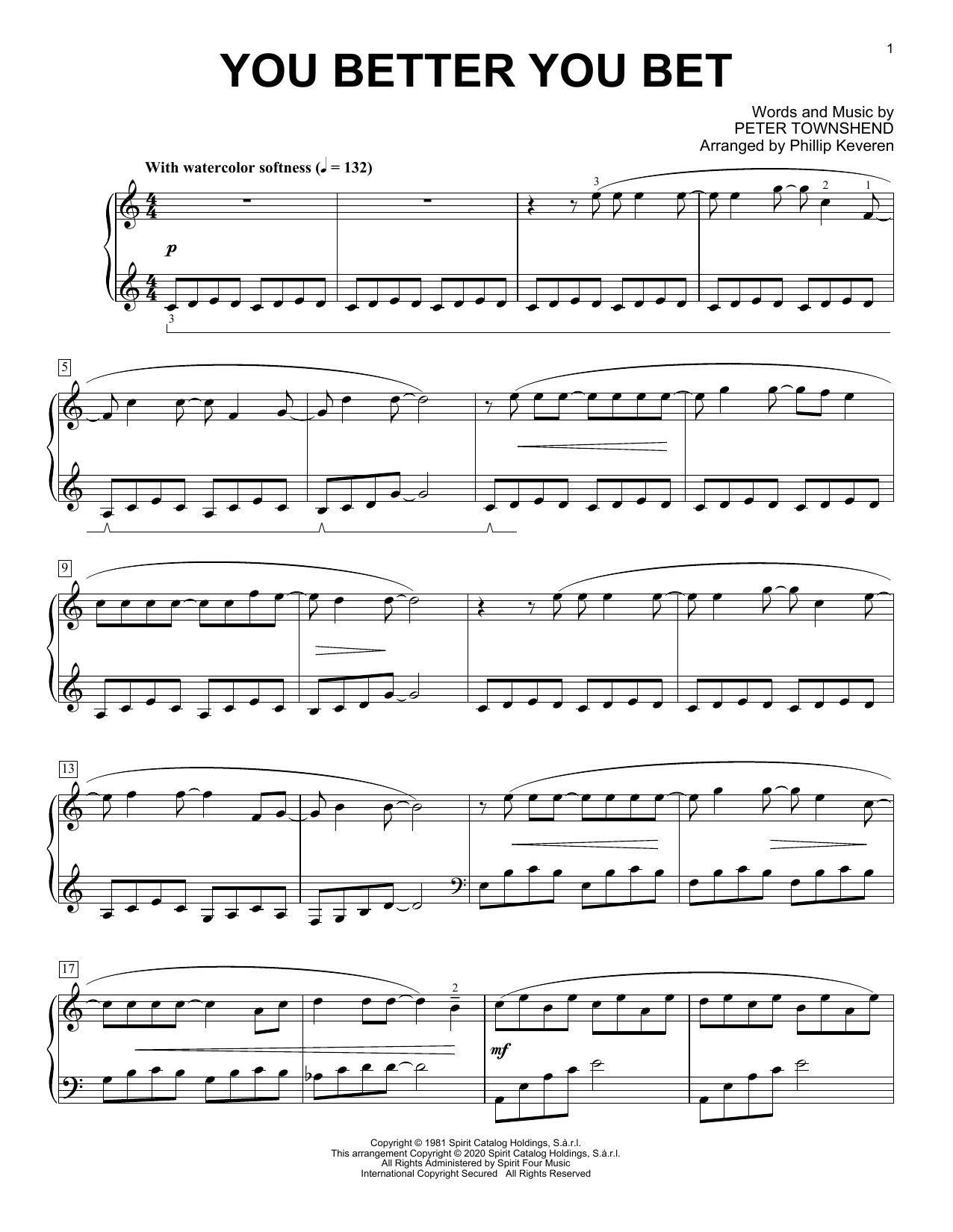 Download The Who You Better You Bet [Classical version] Sheet Music