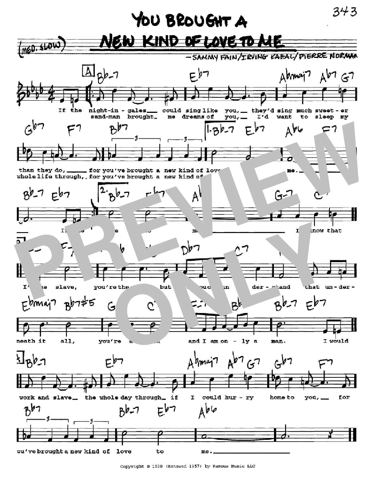 Download Frank Sinatra You Brought A New Kind Of Love To Me Sheet Music