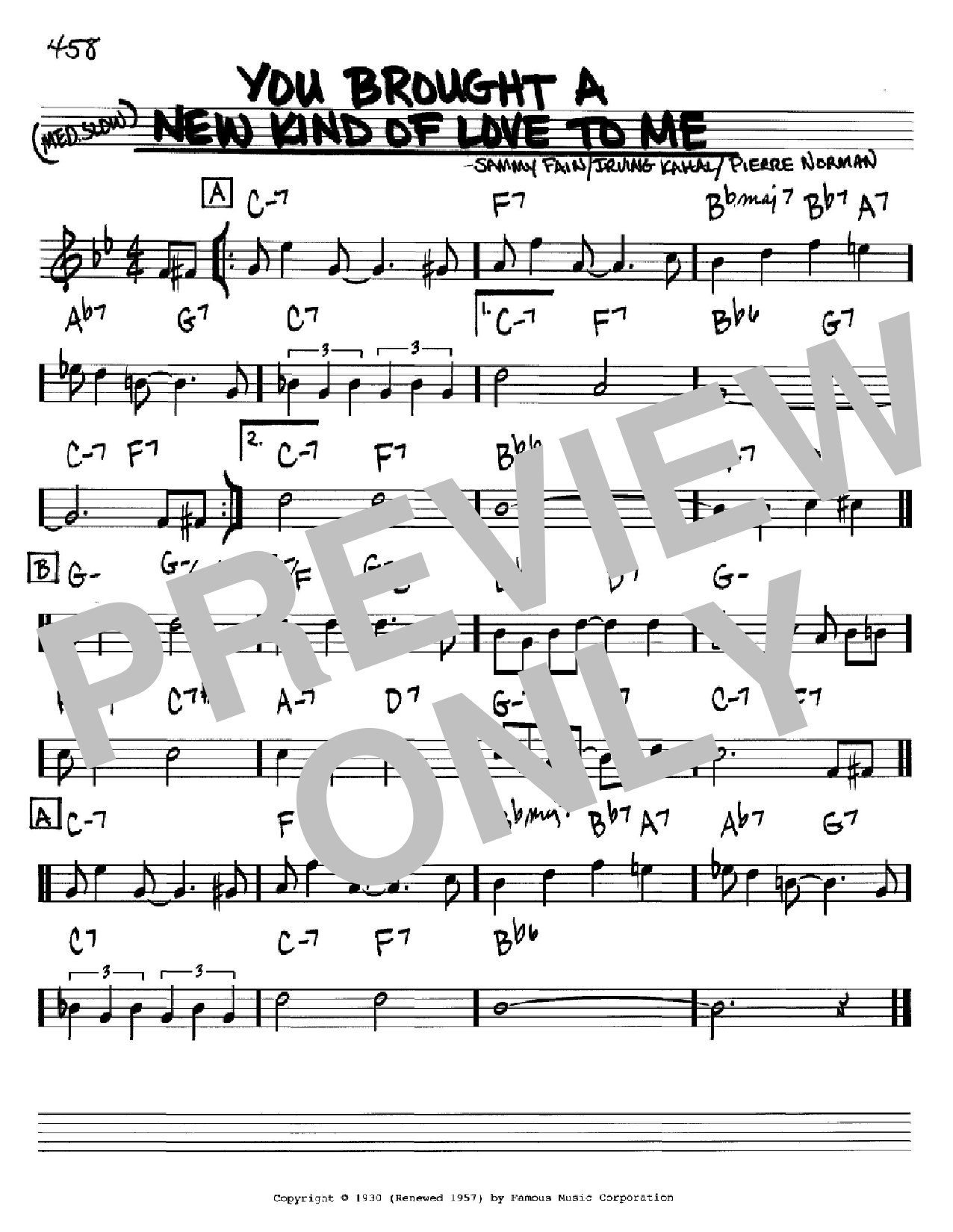 Download Frank Sinatra You Brought A New Kind Of Love To Me Sheet Music
