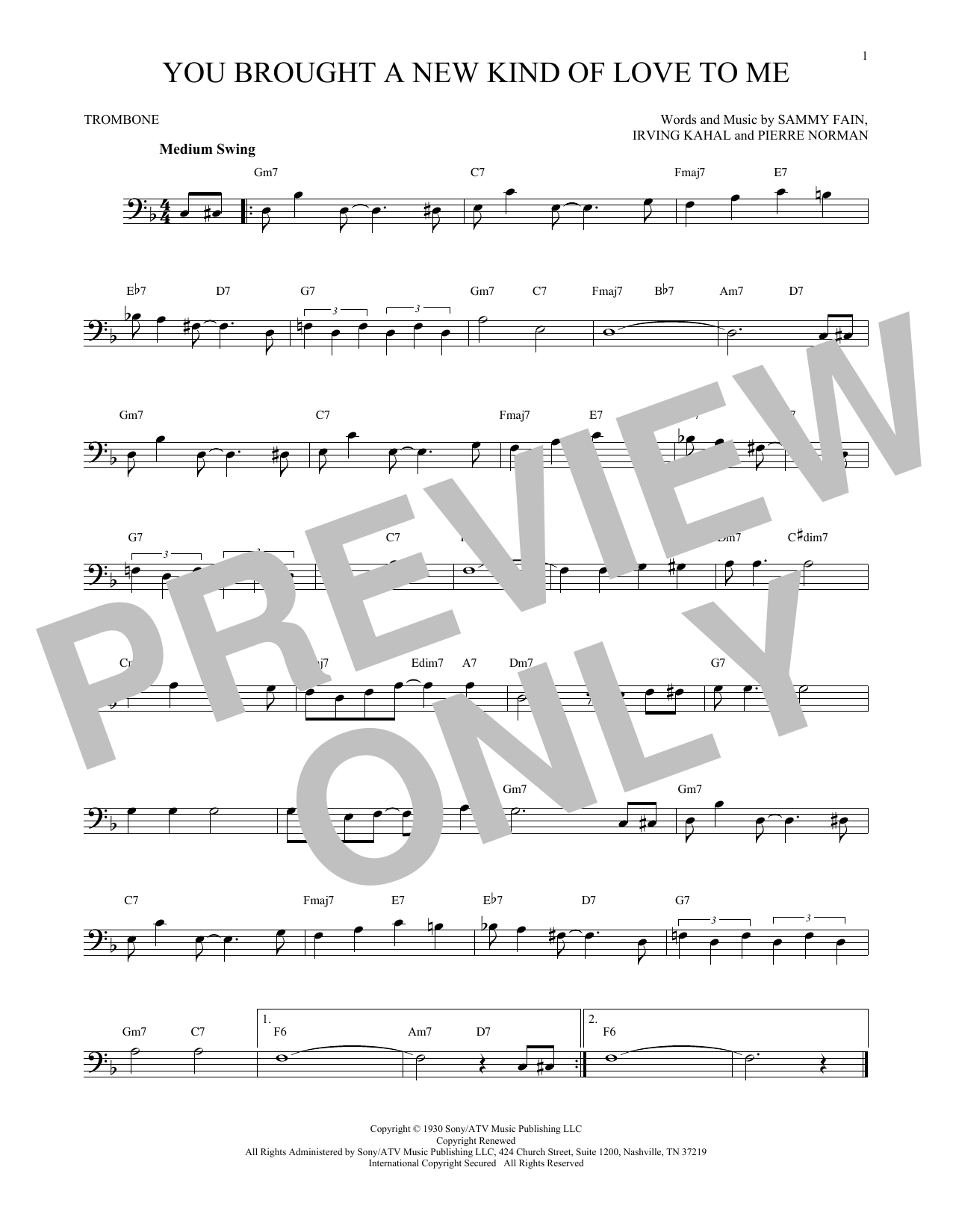 Download Sammy Fain You Brought A New Kind Of Love To Me Sheet Music