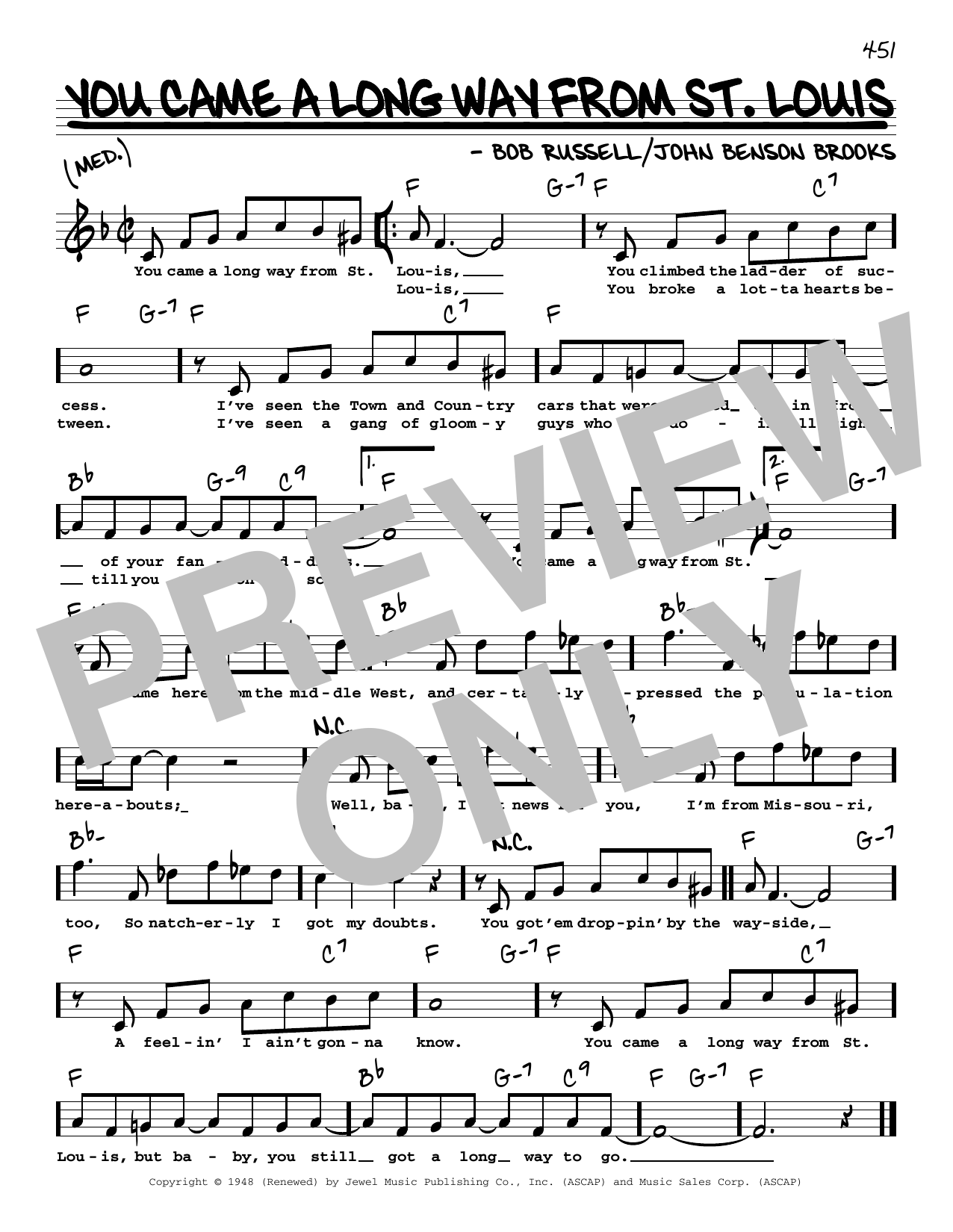 Download Bob Russell You Came A Long Way From St. Louis (Hig Sheet Music