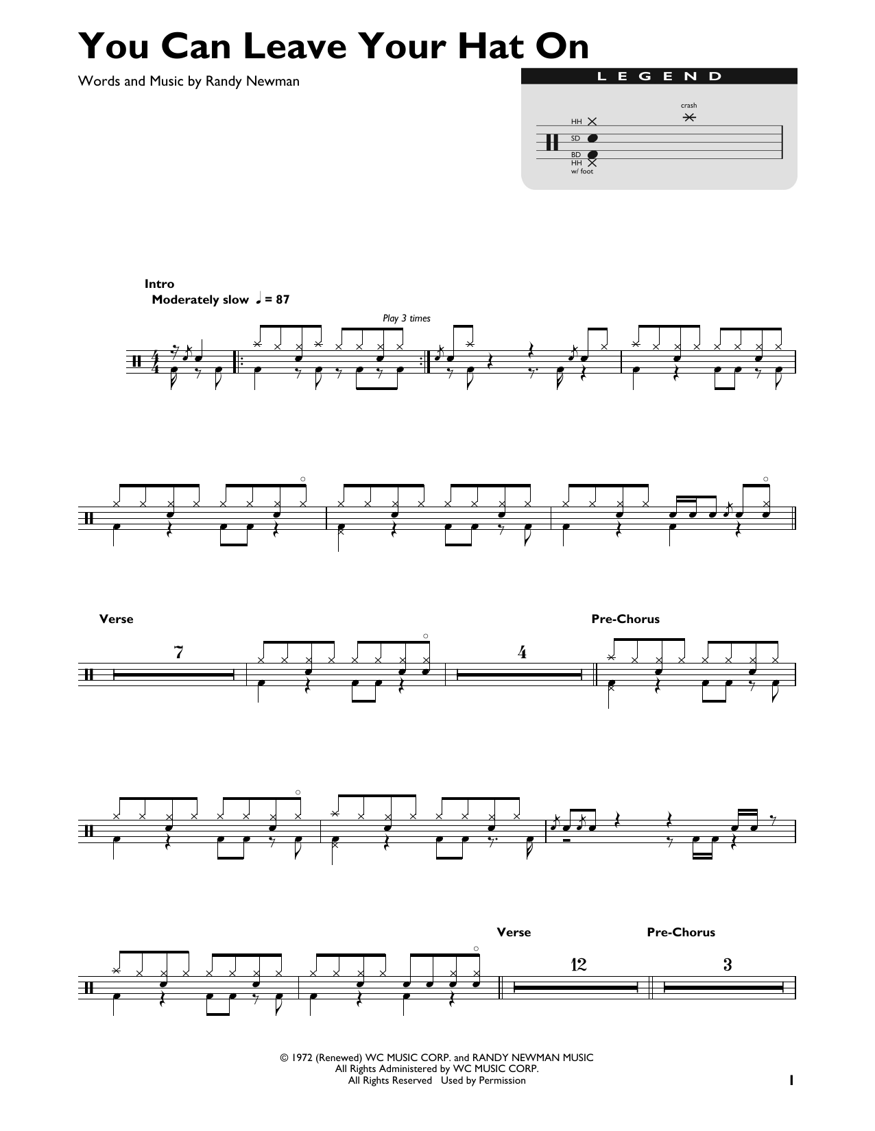 Download Joe Cocker You Can Leave Your Hat On Sheet Music
