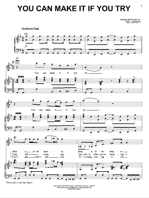 Download Gene Allison You Can Make It If You Try Sheet Music