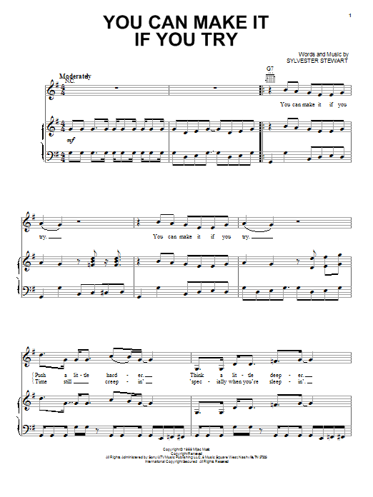 Download Sly And The Family Stone You Can Make It If You Try Sheet Music