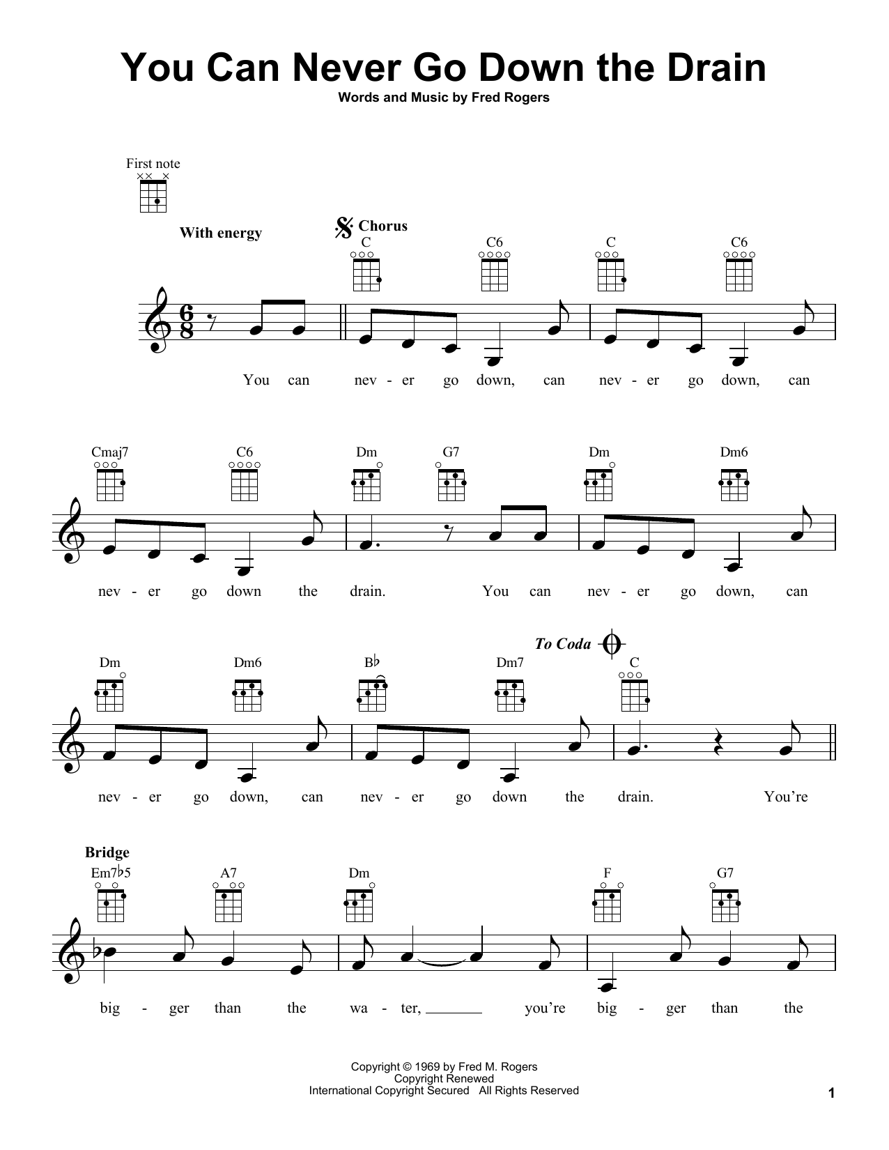 Download Fred Rogers You Can Never Go Down The Drain (from M Sheet Music