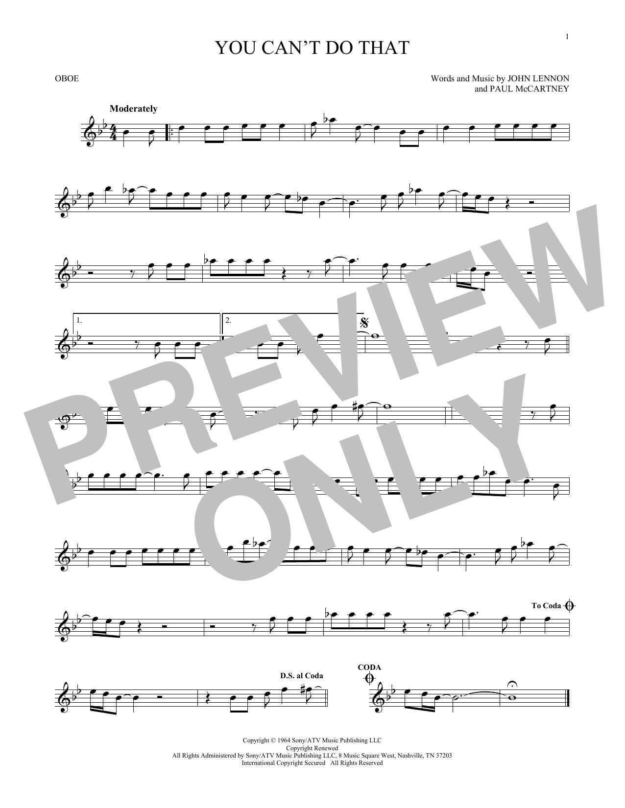 Download The Beatles You Can't Do That Sheet Music