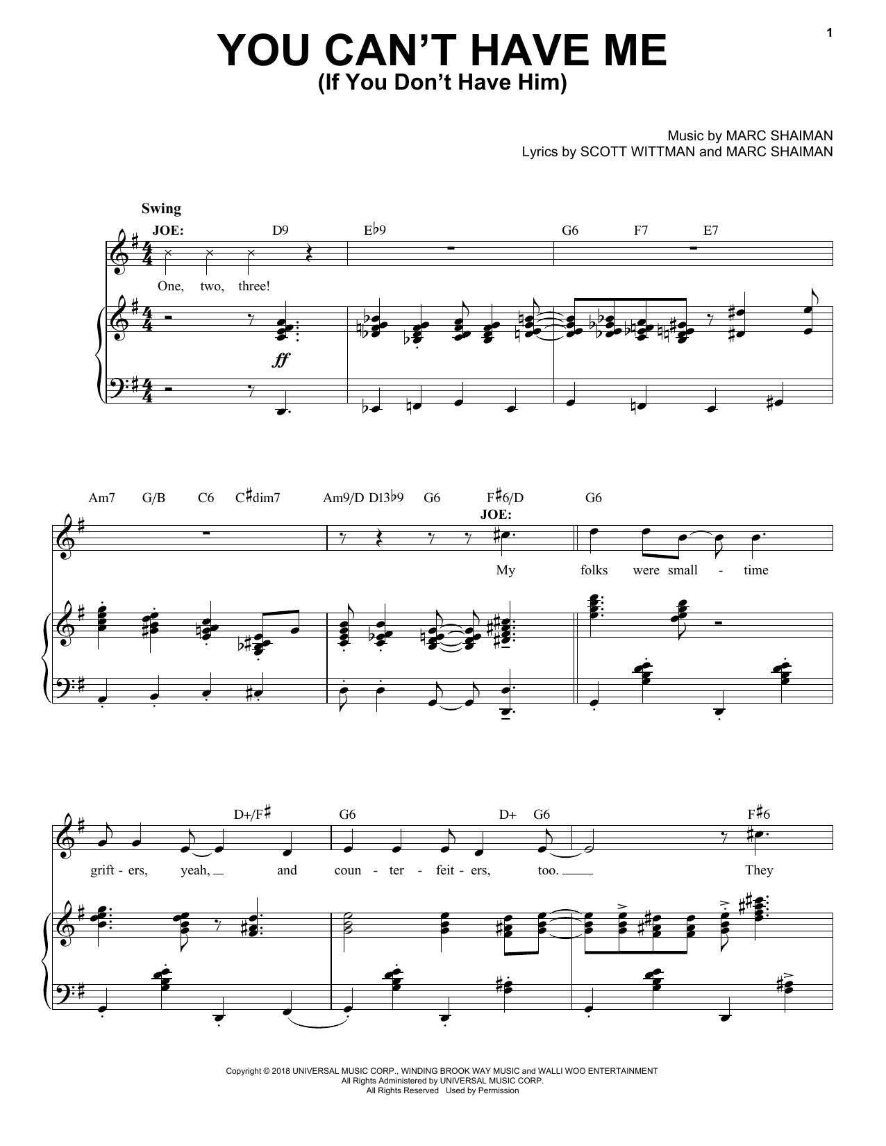 Download Marc Shaiman & Scott Wittman You Can't Have Me (If You Don't Have Hi Sheet Music