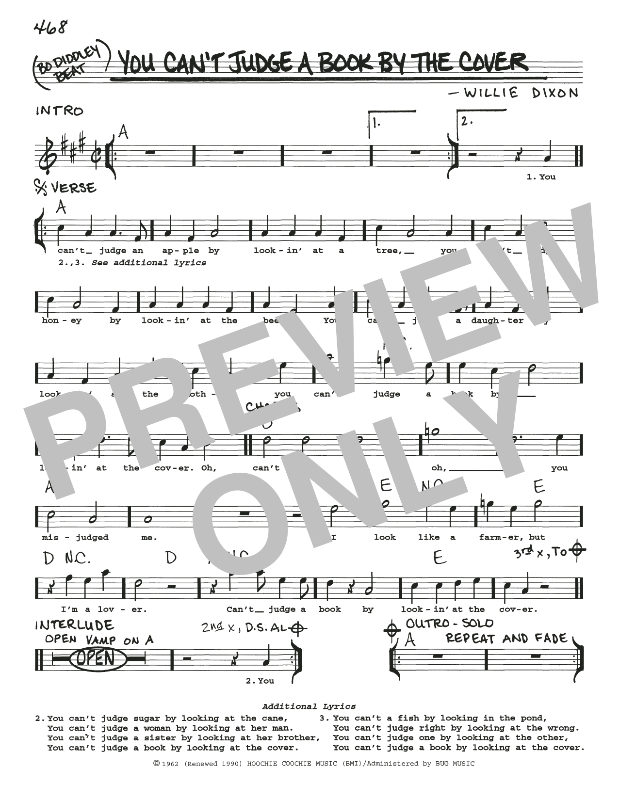 Download Willie Dixon You Can't Judge A Book By The Cover Sheet Music