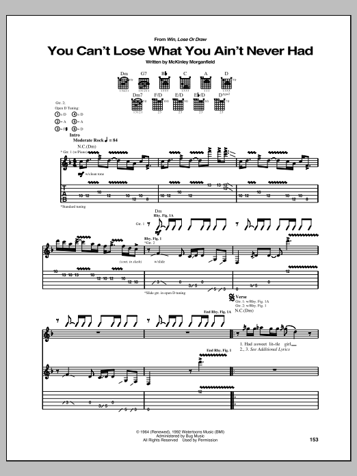Download Allman Brothers Band You Can't Lose What You Ain't Never Had Sheet Music