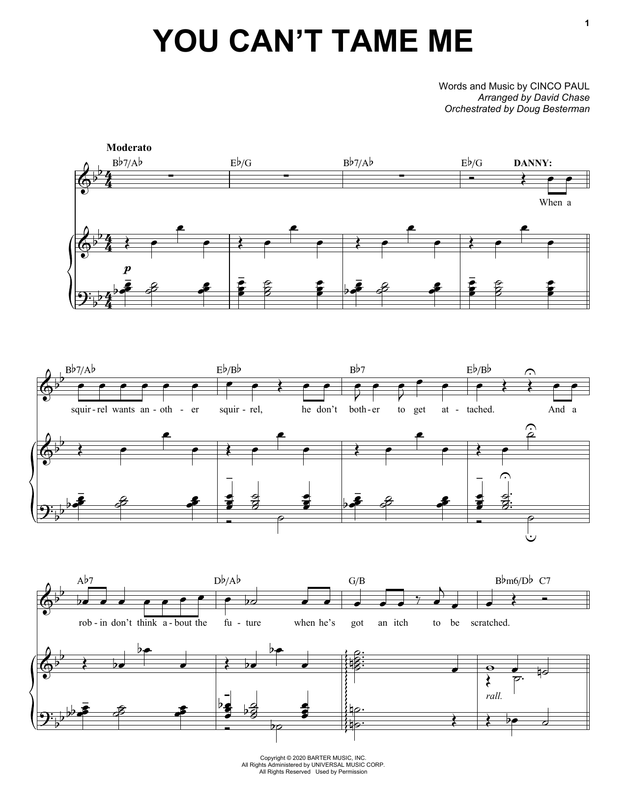 Download Cinco Paul You Can't Tame Me (from Schmigadoon!) Sheet Music