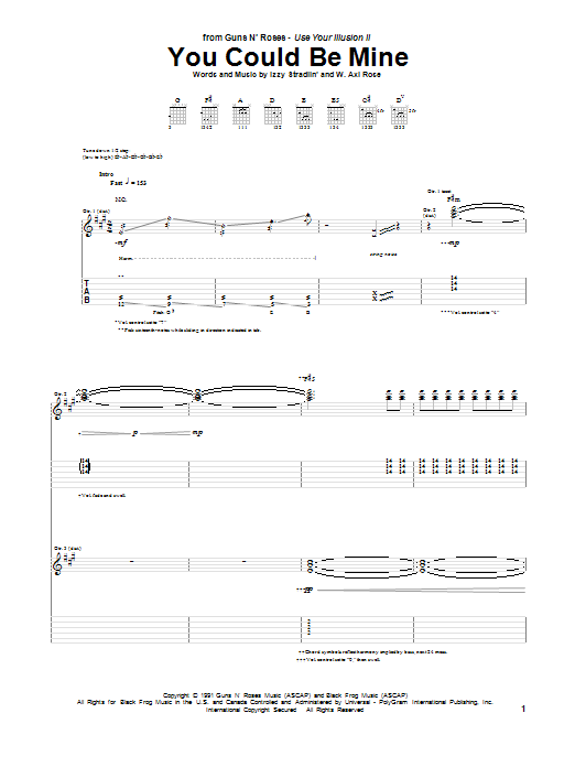 Download Guns N' Roses You Could Be Mine Sheet Music