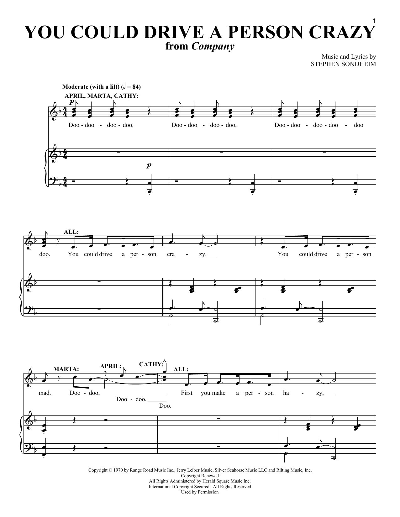 Download Stephen Sondheim You Could Drive A Person Crazy Sheet Music
