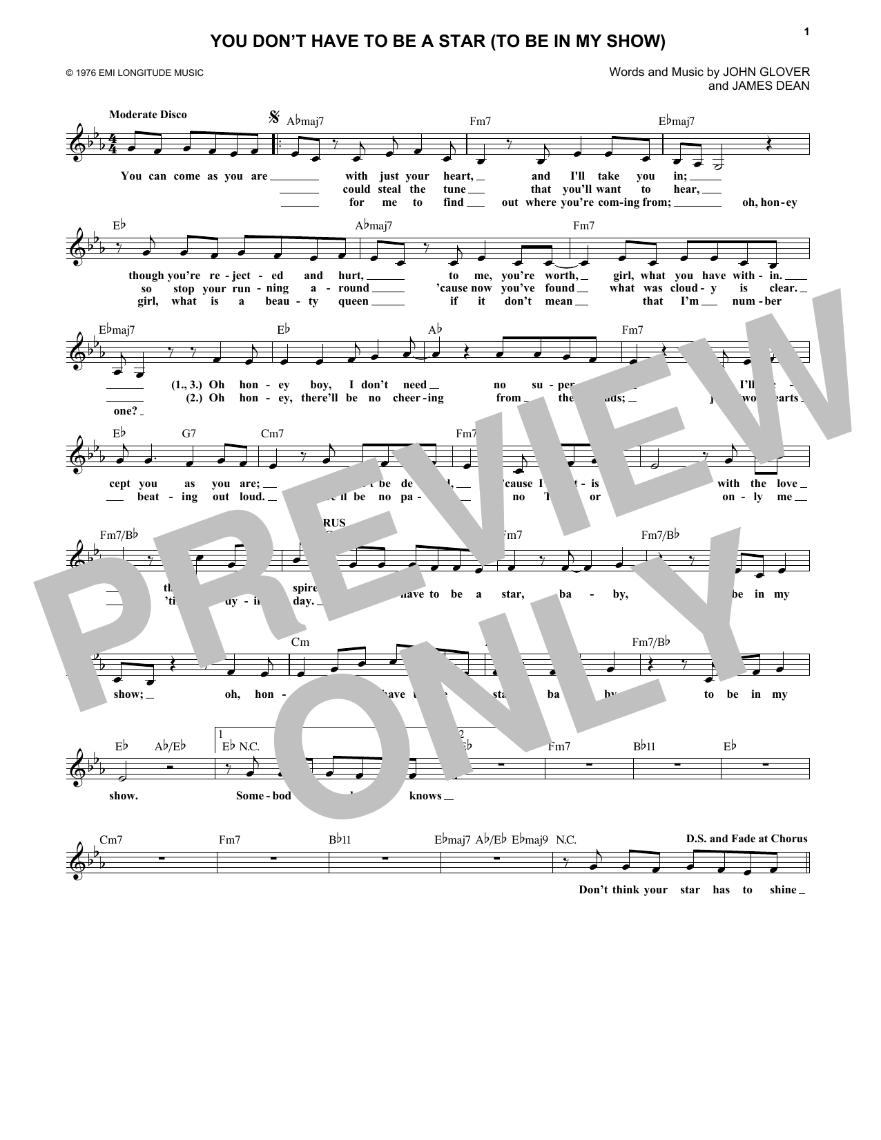 Download Marilyn McCoo and Billy Davis, Jr. You Don't Have To Be A Star (To Be In M Sheet Music