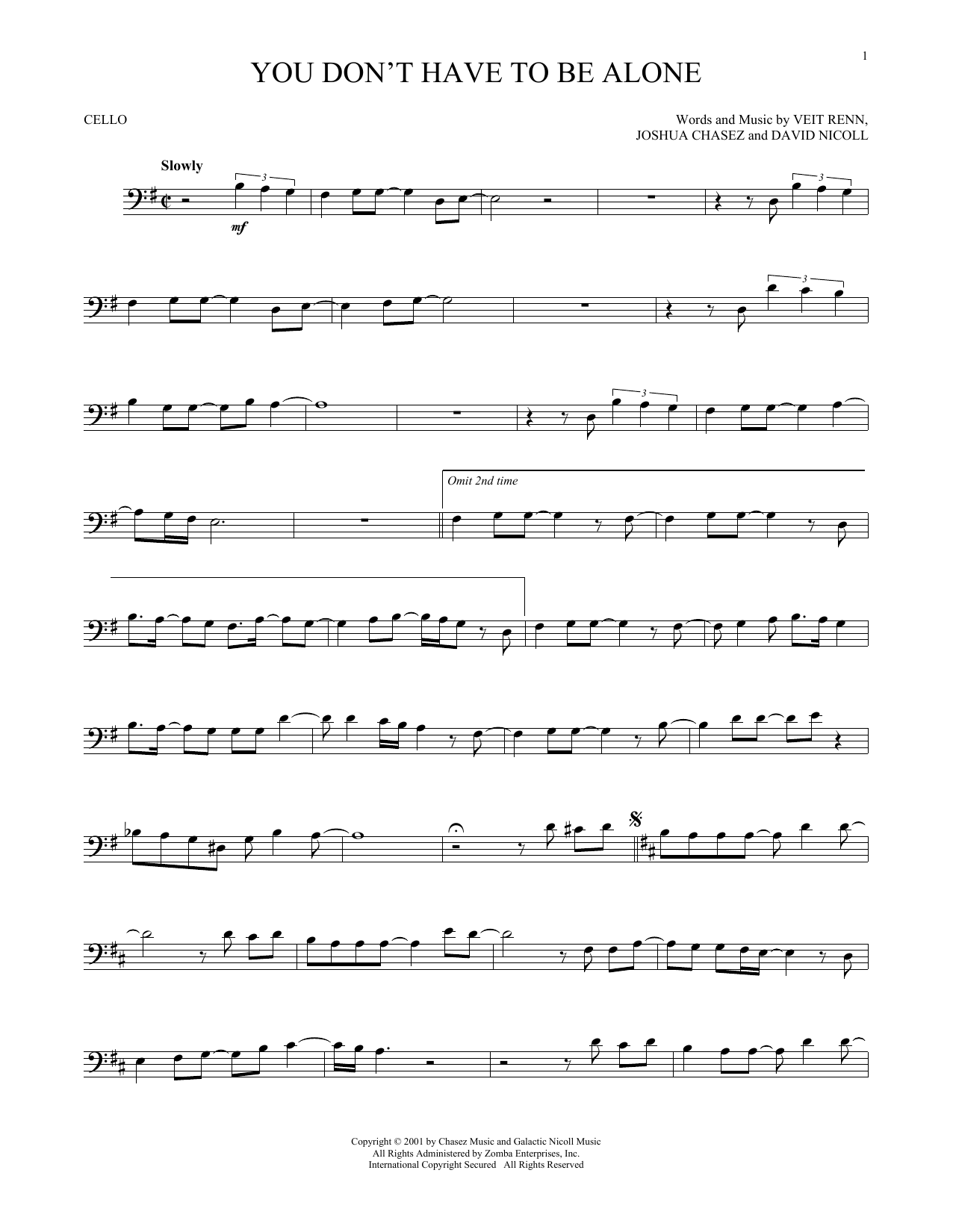 Download NSYNC You Don't Have To Be Alone Sheet Music