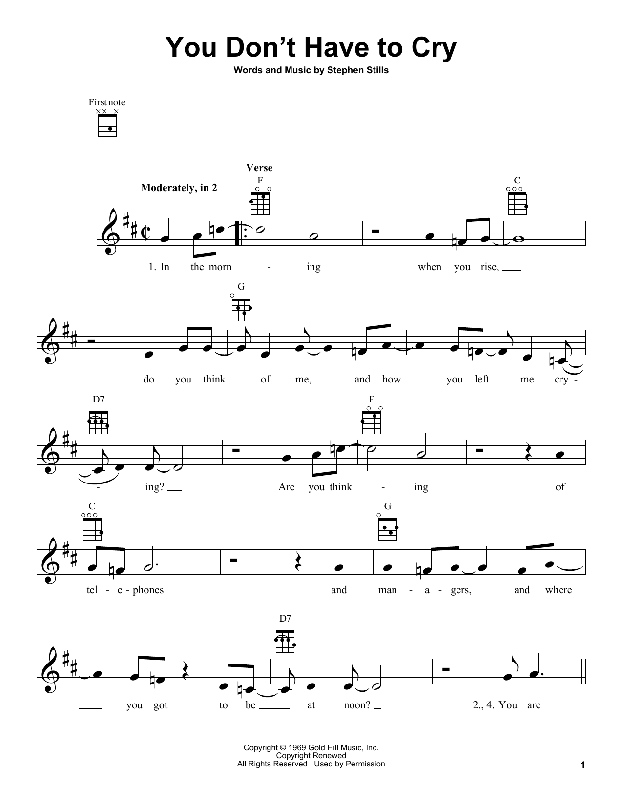 Download Crosby, Stills & Nash You Don't Have To Cry Sheet Music