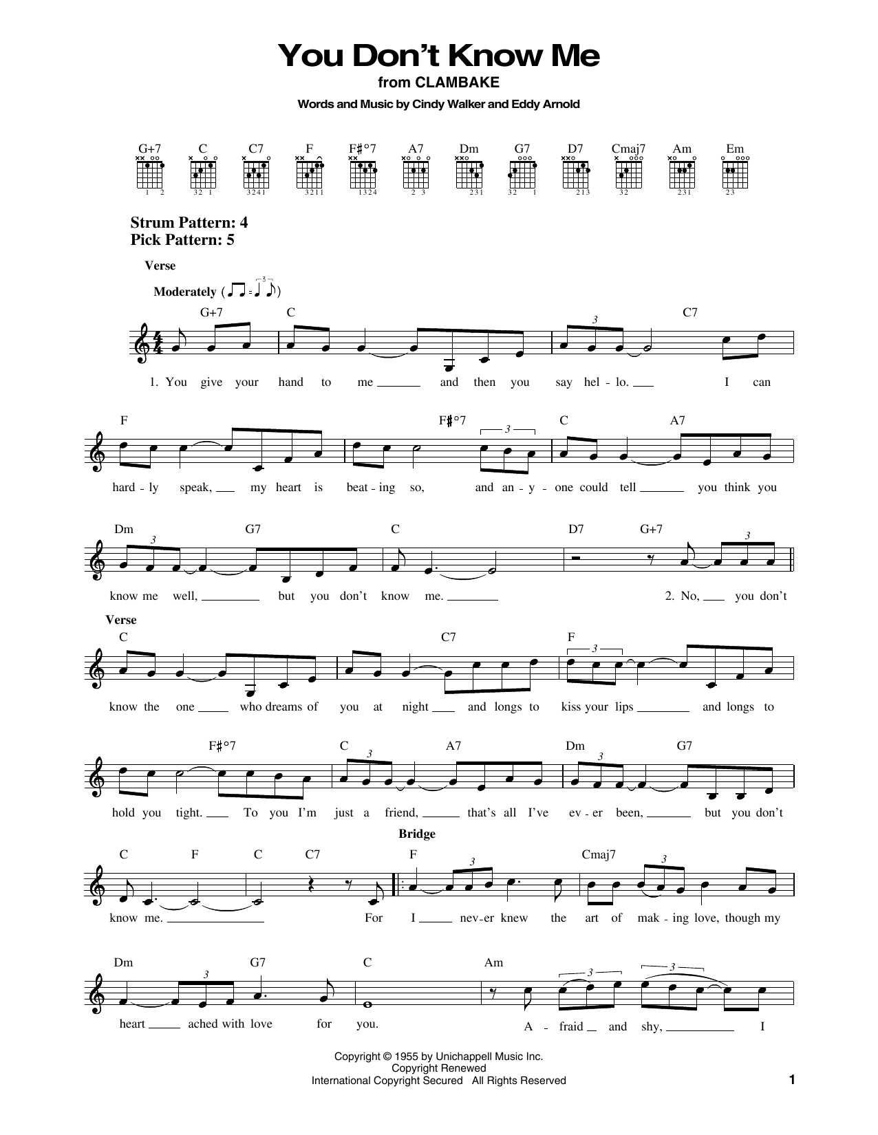 Download Elvis Presley You Don't Know Me Sheet Music